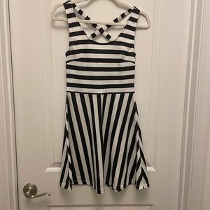 Navy blue and White Striped Summer Dress. H&M size XS